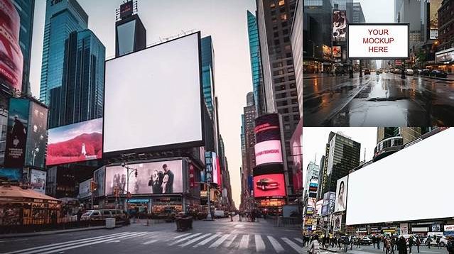 3034+ Times Square Mockup Free Customizable PSD