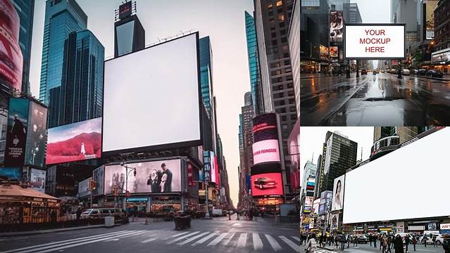 3034+ Times Square Mockup Free Customizable PSD