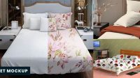 3074+ Bedsheet Mockup Easy Editable