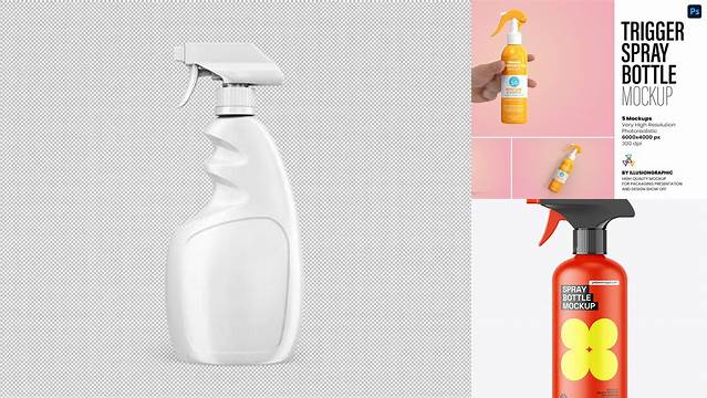 3114+ Trigger Spray Bottle Mockup Free Modern Design PSD