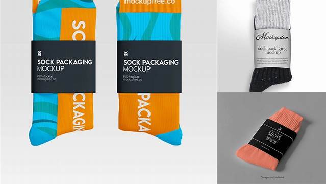 3182+ Sock Packaging Mockup Premium Design Freebie