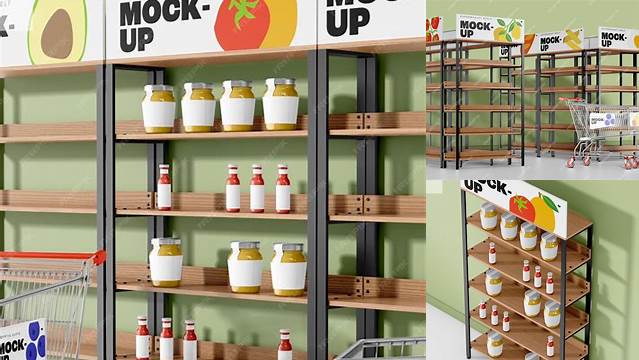 3192+ Supermarket Shelf Mockup Layered PSD File