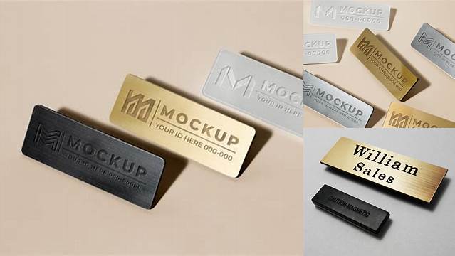 3197+ Metal Name Tag Mockup Easy Editable