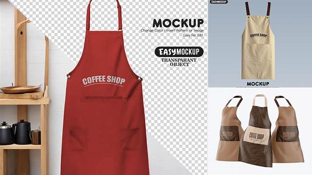 3246+ Coffee Apron Mockup Stylish Free PSD