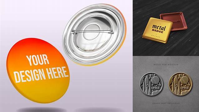 3266+ Metal Pin Mockup Hight Resolution