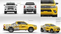 3285+ Hilux Mockup Free Layered Photoshop Template