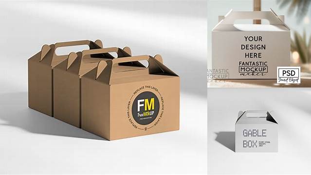 3287+ Gable Box Mockup Free Include TIFF