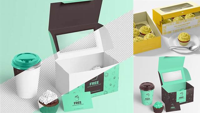 329+ Cupcake Box Mockup Best for Showcase