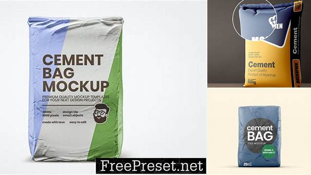 3333+ Cement Bag Mockup Free Free PSD