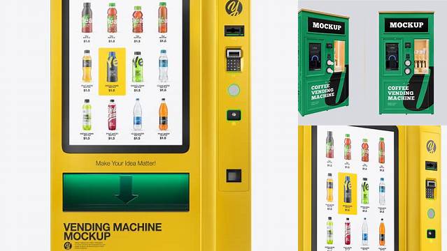 3352+ Free Vending Machine Mockup Professional Quality PSD Freebie