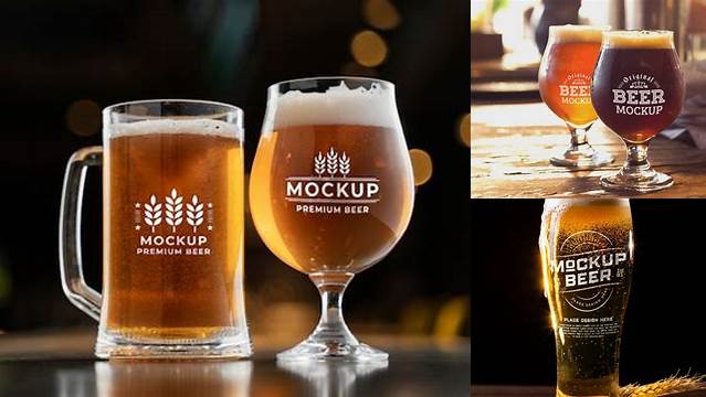 3361+ Beer Glass Mockup Free Elegant and Stylish Free PSD