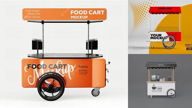 3376+ Street Food Cart Mockup Free Include TIFF