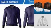 3416+ Mockup Jaket Bomber Free PSD