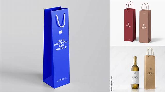 3426+ Wine Paper Bag Mockup Professional PSD Template