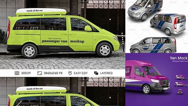 3438+ Passenger Van Mockup Free Best for Showcase