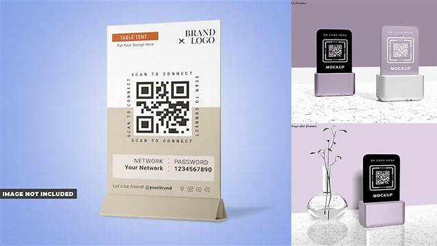 3438+ Qr Code Stand Mockup PSD Download