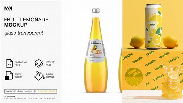 3455+ Lemonade Mockup PSD File for Designers