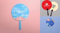 3457+ Plastic Hand Fan Mockup Include TIFF