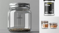 3499+ Clear Glass Jar Mockup PSD File for Designers