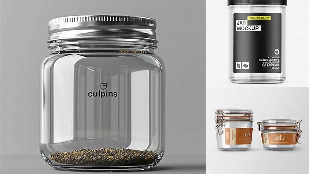 3499+ Clear Glass Jar Mockup PSD File for Designers