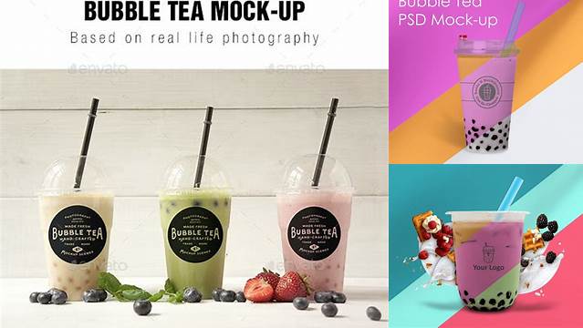 3506+ Boba Tea Mockup Free Free PSD