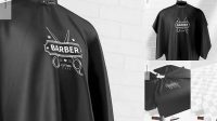 3515+ Barber Cape Mockup Stylish Free PSD