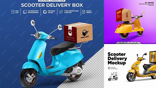 3526+ Delivery Scooter Mockup Psd For Free Download