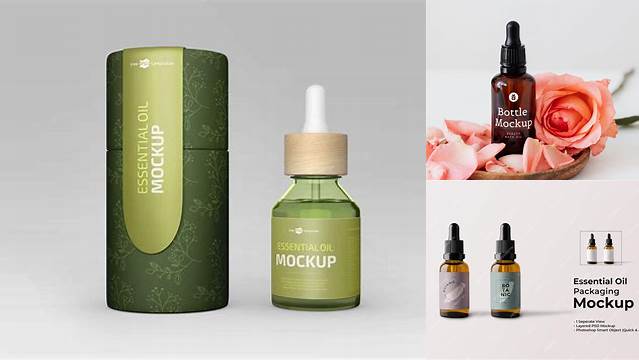 3527+ Essential Oil Mockup Free Custom Mockup PSD for Free