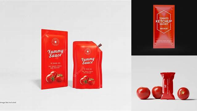 3543+ Ketchup Sachet Mockup Stylish Free PSD