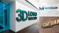 3610+ 3d Wall Logo Mockup 2 Easy Editable