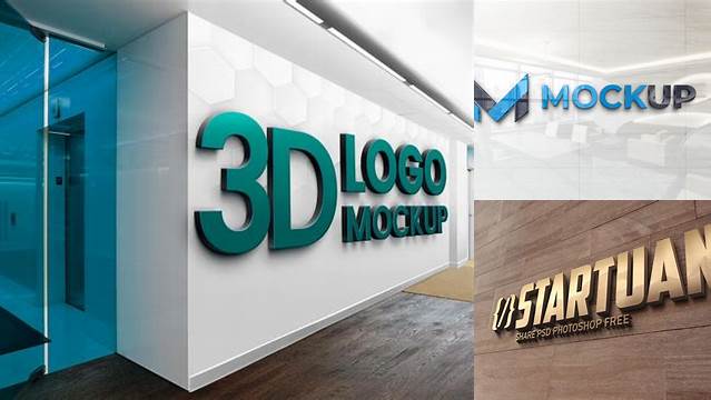 3610+ 3d Wall Logo Mockup 2 Easy Editable