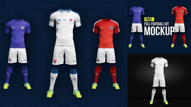 3619+ Free Soccer Kit Mockup Smart Object PSD