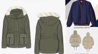 3640+ Mockup Jaket Parka Cdr Fully Layered PSD Freebie