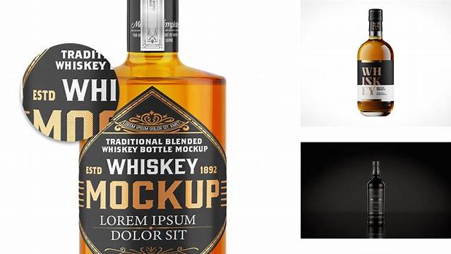 3698+ Whisky Bottle Mockup Free PSD File for Designers