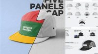 3710+ 5 Panel Hat Mockup Layered Photoshop Template