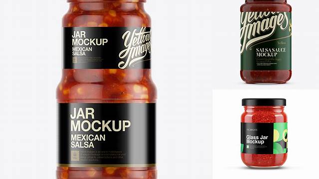 3716+ Salsa Jar Mockup High Resolution