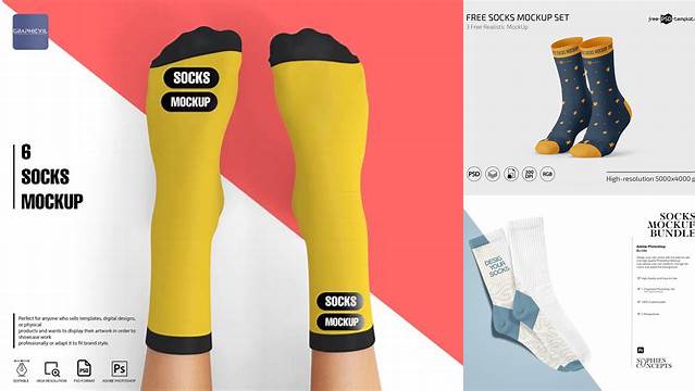 3755+ Socks Mockup Fully Layered Photoshop Freebie