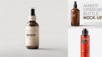 3781+ Amber Spray Bottle Mockup Free Creative Design Resource