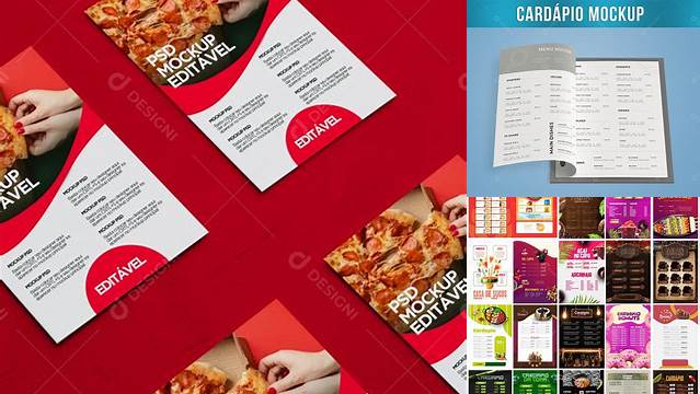 3807+ Mockup Cardápio Free PSD