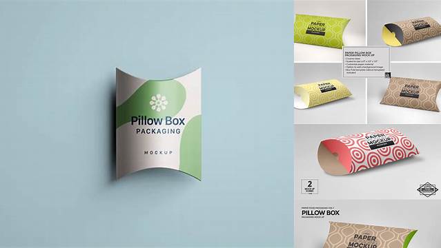 3823+ Pillow Box Packaging Mockup Versatile Photoshop File