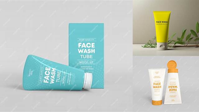 3831+ Face Wash Mockup Mockup PSD