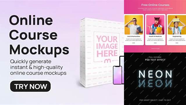 385+ Online Course Mockup Psd Free Smart Object PSD