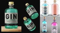 3866+ Gin Bottle Mockup Free PSD Free Download