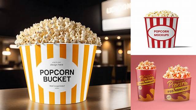 3872+ Popcorn Bucket Mockup Free High-Resolution PSD Download