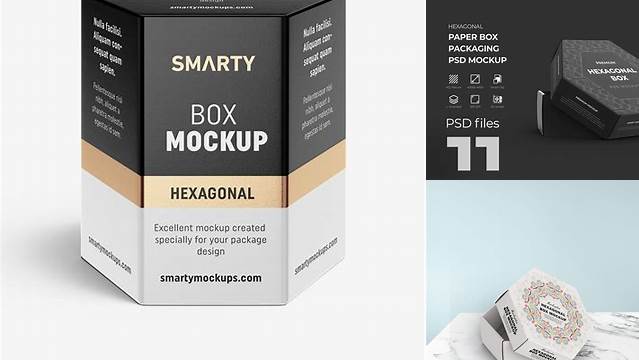 3899+ Hexagon Packaging Mockup Smart PNG Image