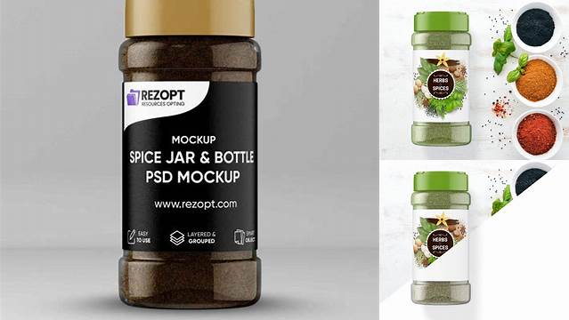 3925+ Spice Bottle Mockup PSD Download