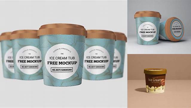 3931+ Ice Cream Tub Template Best Free Mockup PSD