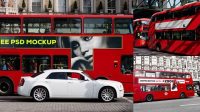 3941+ London Bus Mockup Download Free Editable PSD Template