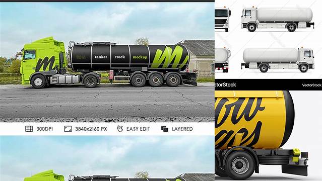 3953+ Tank Truck Mockup Free Easy Editable