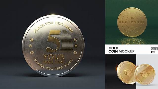 3957+ Free Gold Coin Mockup High Resolution